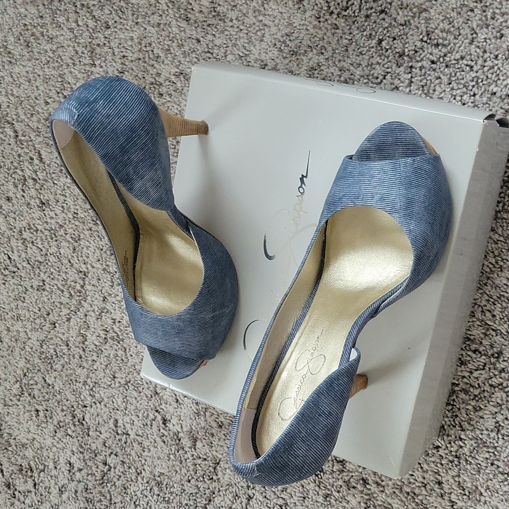 Jessica Simpson denim heels